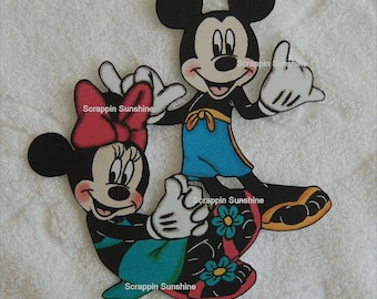 DISNEY Beach Mickey & Minnie Printed Scrapbook Page Paper Piece - SSFF