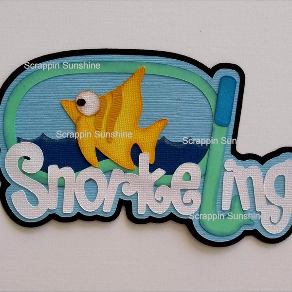 SNORKELING Beach Cruise Die Cut Title - Travel Scrapbook Page Paper Piece Piecing - SSFF