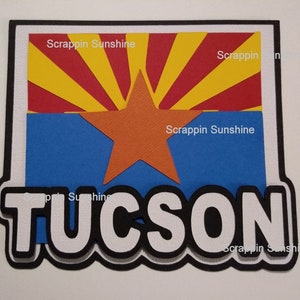 Tucson Die Cut Title Arizona Vacation Travel - Die Cut Title Scrapbook Page Paper Piece