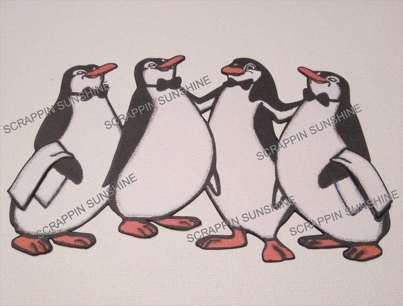 SSFF Printed Scrapbook Page Paper Piece Piecing Disney Mary Poppins PENGUINS