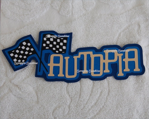 Disney Disneyland Autopia Die Cut Title - Scrapbook Page Paper Piece Piecing - SSFF