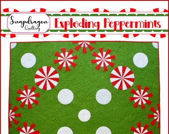 Patrón de colcha "Exploding Peppermints" (Descargar PDF)