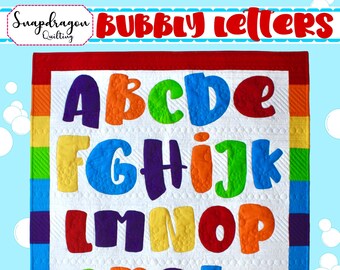 Patrón de colcha con letras burbujeantes (Descargar PDF)