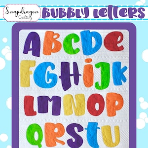 Alphabet Quilt Block Pattern Set FPP - PDF Download - Bubbly Letters