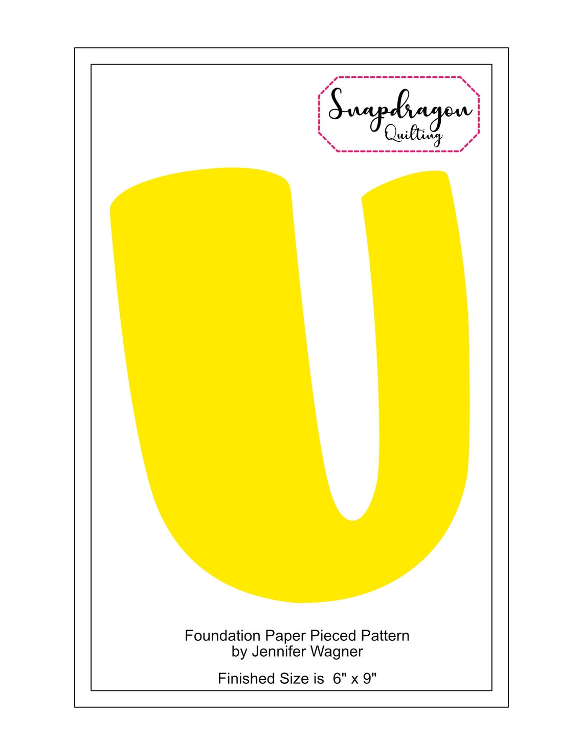 Alphabet Quilt Block Pattern PDF Download Bubbly Letter U - Etsy