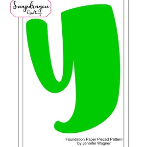 Alphabet Quilt Block Pattern PDF Download Bubbly Letter Y - Etsy