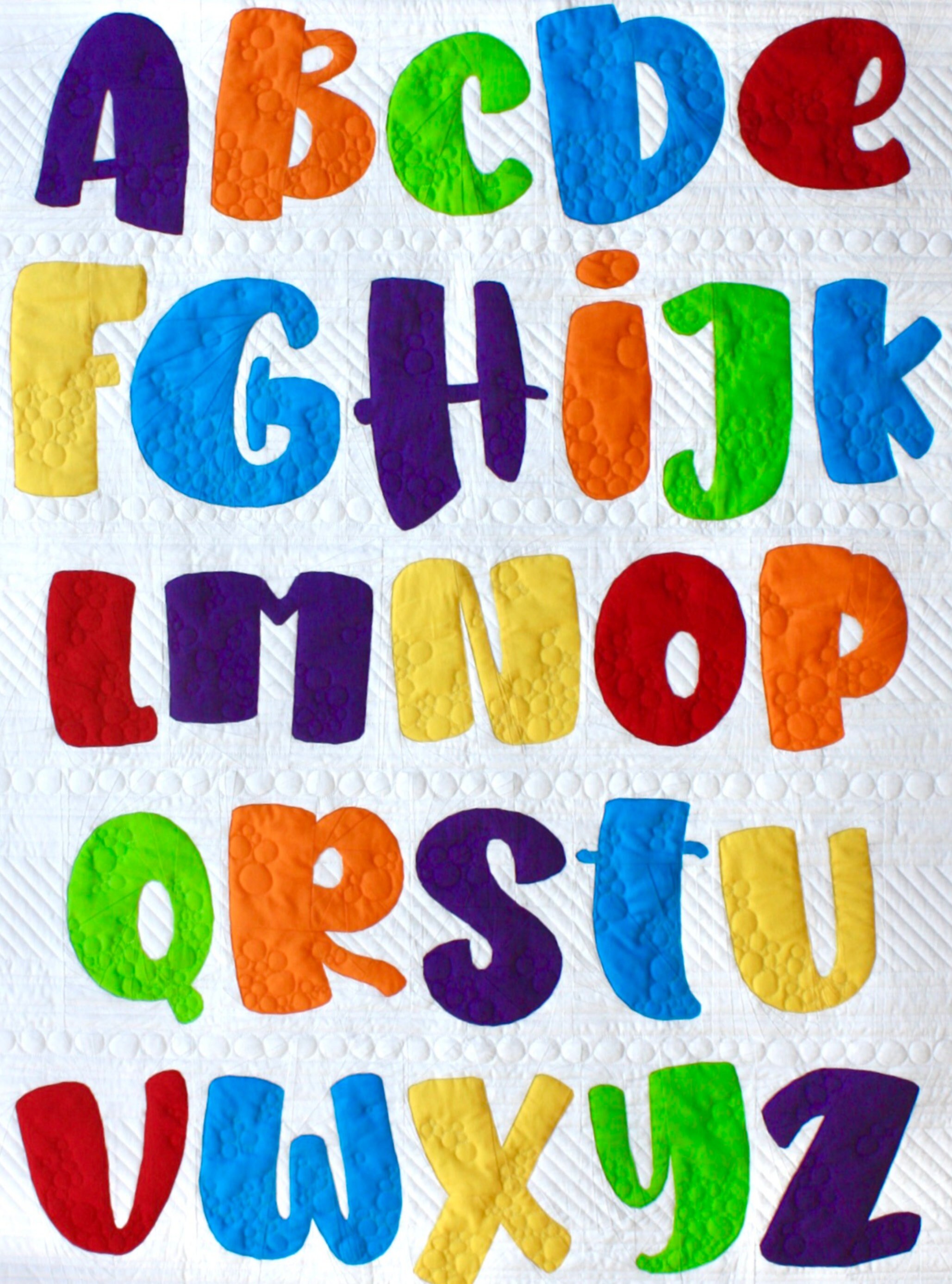 Alphabet Quilt Block Pattern Set FPP PDF Download Bubbly Letters - Etsy