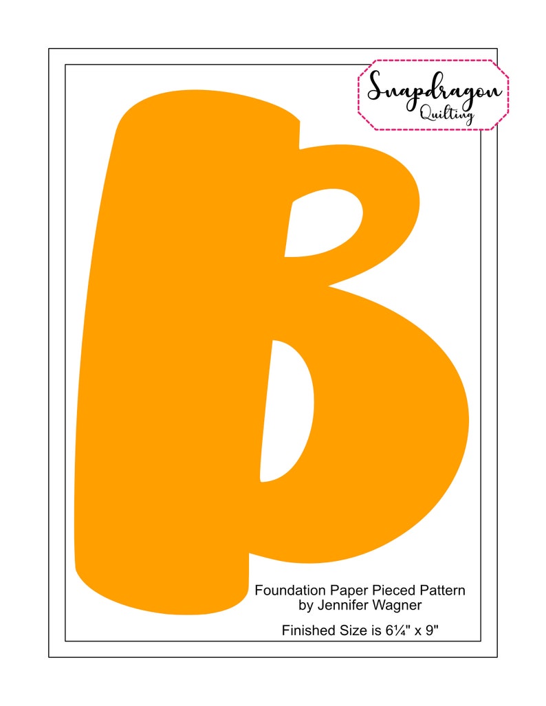 Alphabet Quilt Block Pattern PDF Download Bubbly Letter B - Etsy