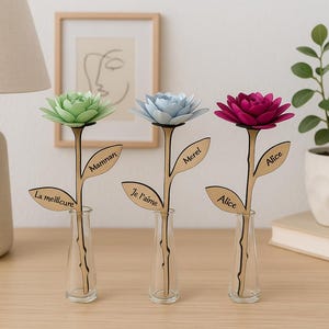 Eternal flower - Unique and personalized gift - Wooden flowers - Valentine's Day mom, nanny, godmother, granny, teacher, atsem