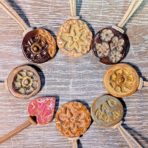 Handmade Colorful Ceramic Pendant Necklace: Handcrafted Pottery Pendant on Leather Cord, Unique Necklaces