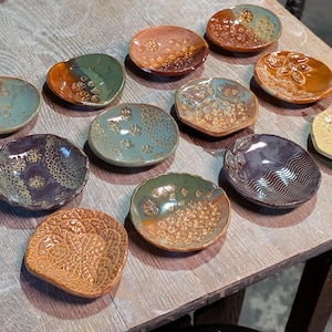 Handmade Ceramic Ring Dish - Small Jewelry Dish, Trinket Bowl, Decorative Pottery