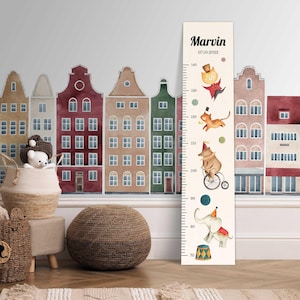Messlatte Zirkus, Katze, Bär, Elefant, Messlatte für Kinder, Kinderzimmer Deko, personalisierte Messlatte, Messlatte Kinder Holz