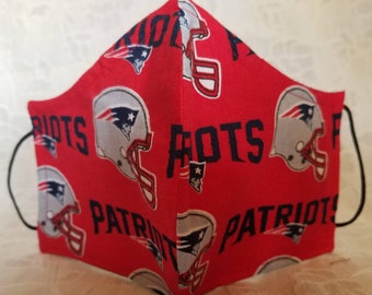 Patriots Football Team Filtered Face Mask His/Hers Waterproof Pandemic Protection 3rd Layer Polypropylene Contoured Design Breathable USA