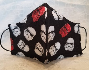 Star Wars Storm Troopers Filtered Face Mask Child/Teen Waterproof 3rd Layer Polypropylene Pandemic Protection Contoured Design Washable USA