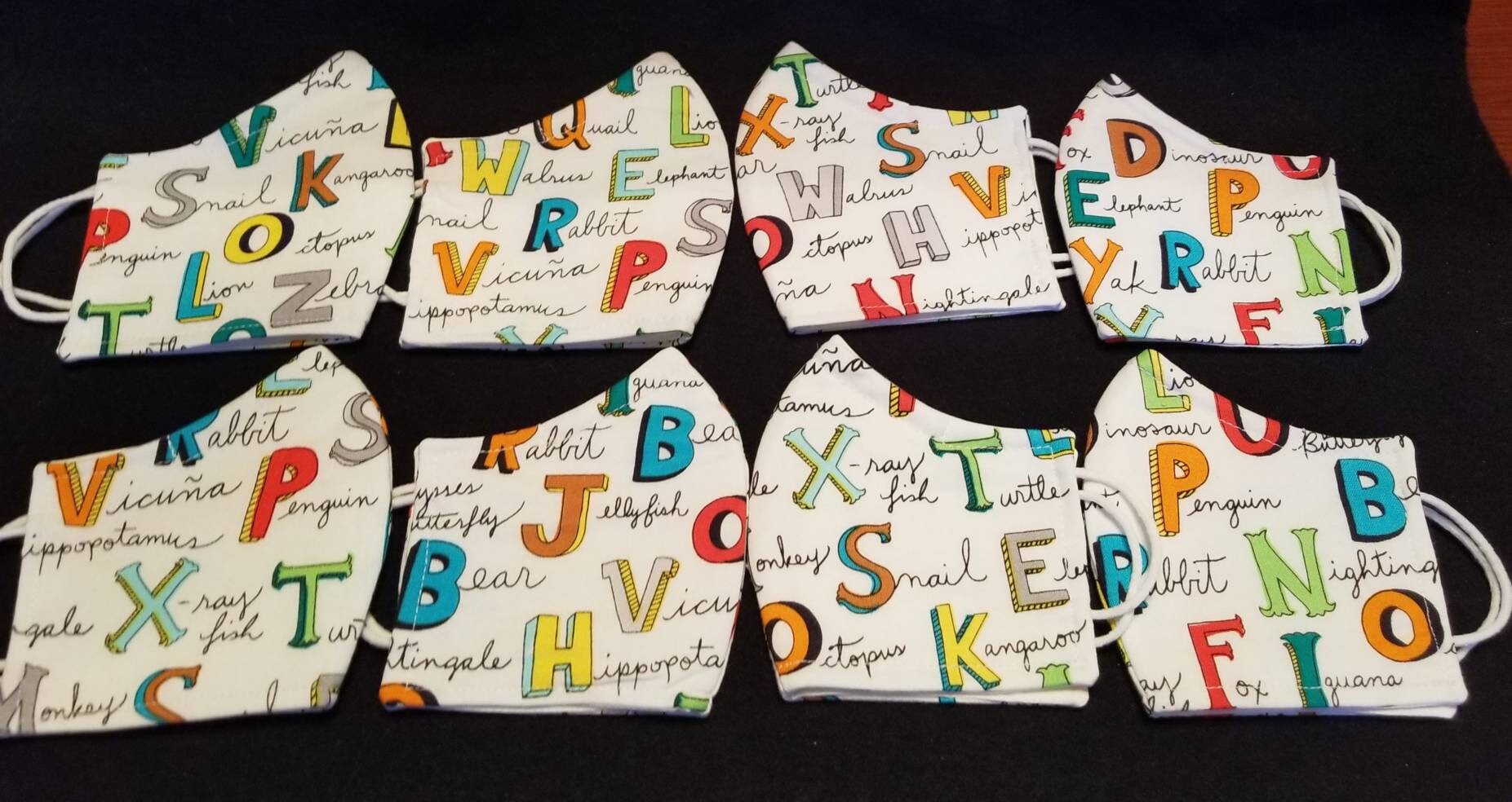 Alphabet Animal Names Filtered Face Mask Kid's Unisex - Etsy