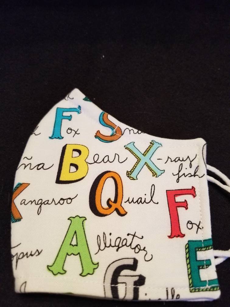 Alphabet Animal Names Filtered Face Mask Kid's Unisex - Etsy
