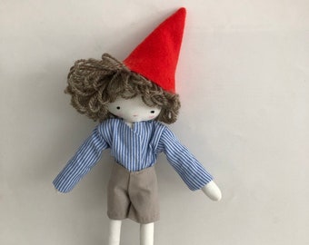 Gnome elf handmade rag doll, size pocket, soft toy, cloth doll, heirloomdoll, poupee, baby toy, handmade toy, nursery decor, fairy tale toy