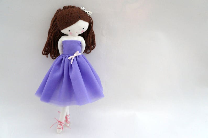 Ballerina rag doll, softie doll, stuffed doll, gift baby, plush toy,cloth art doll ballerina, dancer ballet, decorative doll, Made to order image 5
