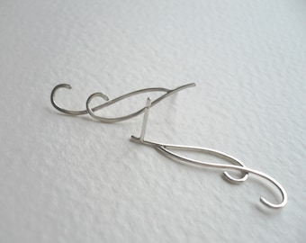 Small Waves Earrings. Sterling Silver Stud Earrings by Kirsty O'Donnell
