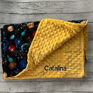 Space Weighted Blanket, Minky, Sensory, Anxiety, Glass Beads