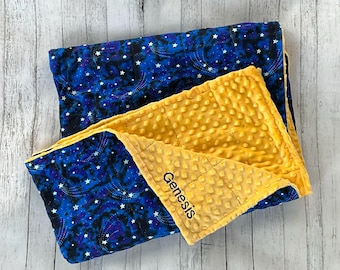 Glow in the Dark Stars Weighted Blanket, Sensory Blanket for Anxiety & Sleep, Kids or Adult