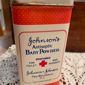 Vintage 1990s Reproduction Tin Johnsons Antiseptic Baby Powder