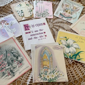 Nine Vintage Unused Religious Easter Cards with Envelopes