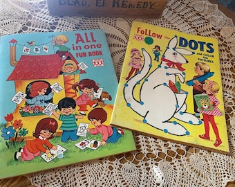 Vintage 1960s Saalfield Paperback Bunny Rabbit Coloring Book