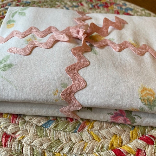 Two Vintage Very Soft Floral Pillowcases Standard Sized PINK and YELLOW