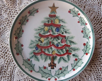 Beautiful Vintage George Lefton Christmas Decorative Plate