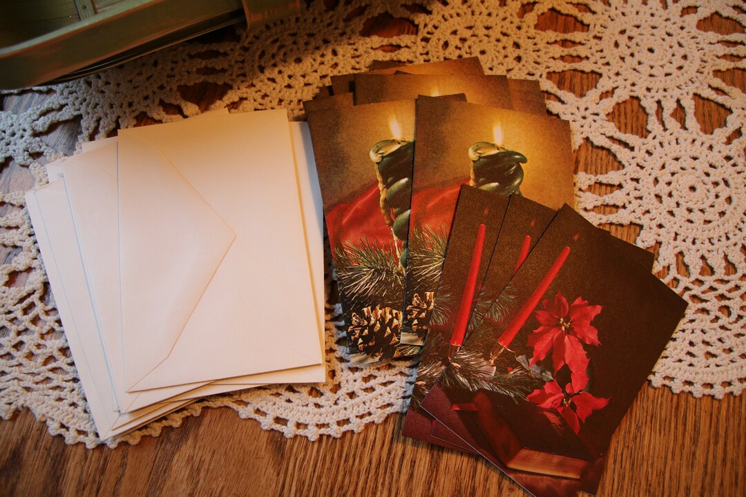 Set of 13 Vintage Unused Christmas Cards and Envelopes by Etsy