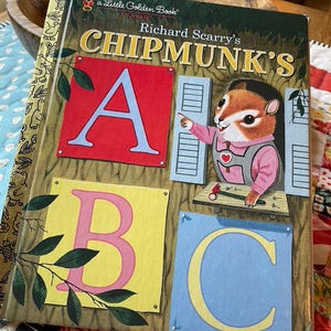 Vintage Golden Book The Chipmunks ABCs by Richard Scarry 1963 1991