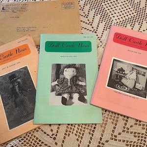 Three Issues of Vintage 1970s Doll Castle News Magazines