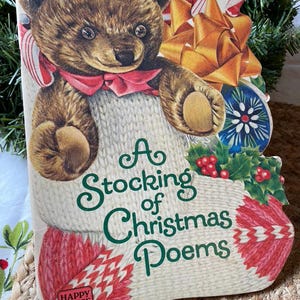 A Stocking of Christmas Poems a Vintage 1982 Softcover Shaped Book by Happy House