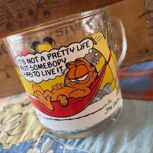 Vintage 1978 Clear Glass Garfield and Odie McDonald’s Mug