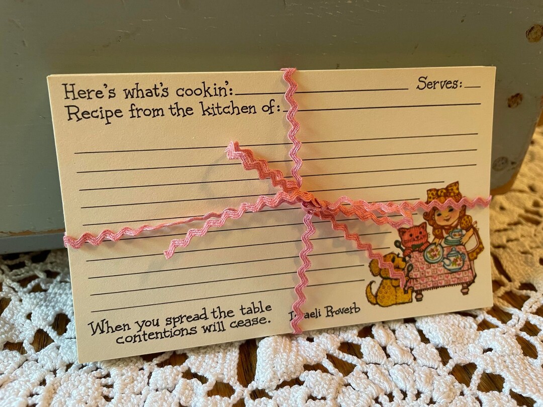 Set of 30 Plus Vintage Current Recipe Cards With Cute Calico Kids Etsy