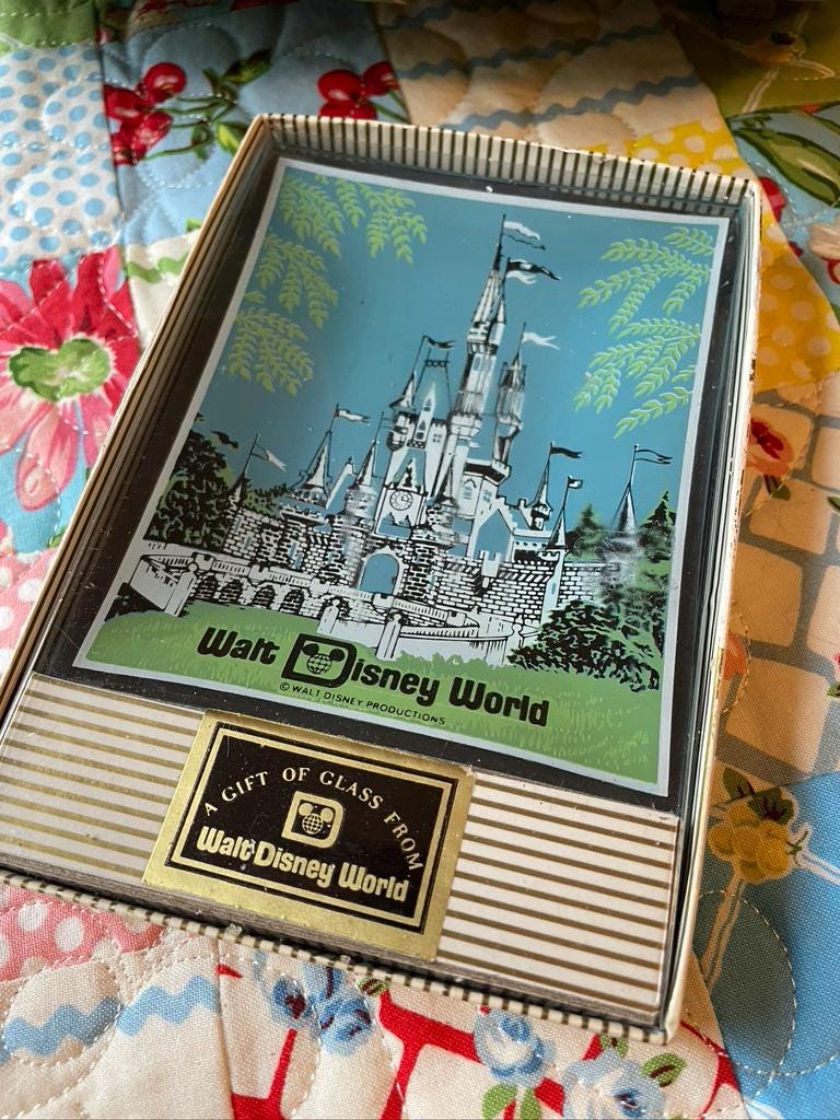 Vintage Glass Tray from Walt Disney World in the Original Box