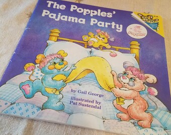 Vintage 1986 Paperback Childrens Book the Popples Pajama Party