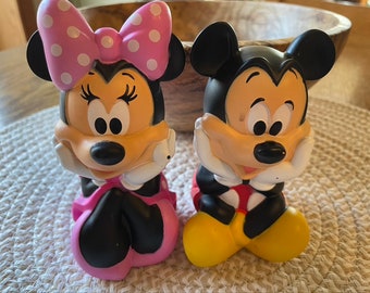 Sweet Pair of Vintage Squeezable Mickey and Minnie Mouse Toys