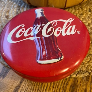Vintage 1995 Round Coca Cola Candy Tin