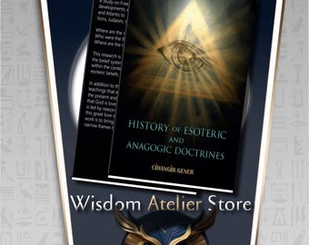 Puede incluir: Una portada de libro con un diseño dorado y negro. El título es "Historia de lo Esotérico y las Doctrinas Anagópicas" por Cihangir Gener. La portada presenta un ojo que todo lo ve dentro de un triángulo.