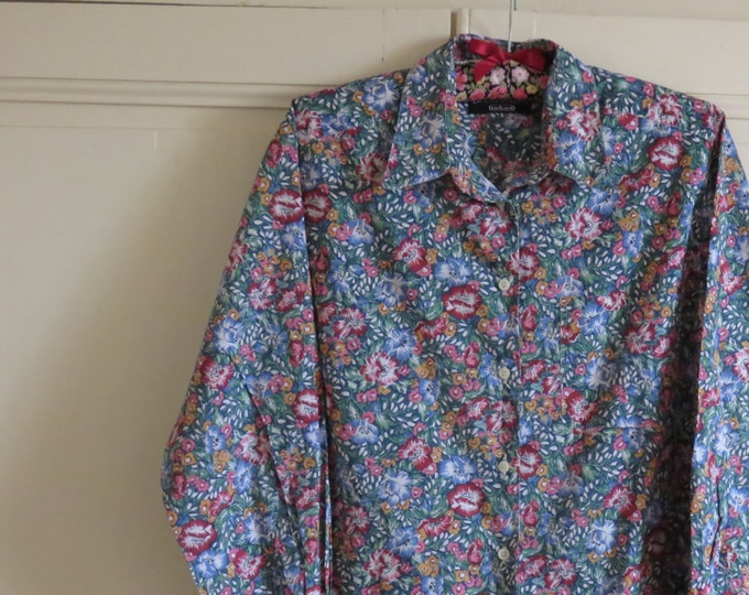 Vintage French 1980s Cacharel 'liberty' Shirt Top....lawn Cotton ...