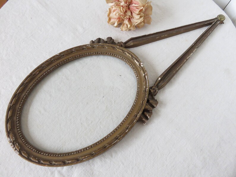 Vintage French Carved Wood Picture Frame Gilded Ribbon Swag Etsy