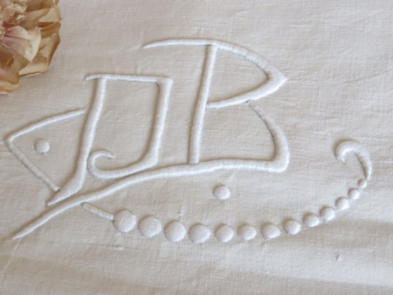 Vintage French Linen Metis Sheet Large Monogram 1920s Etsy