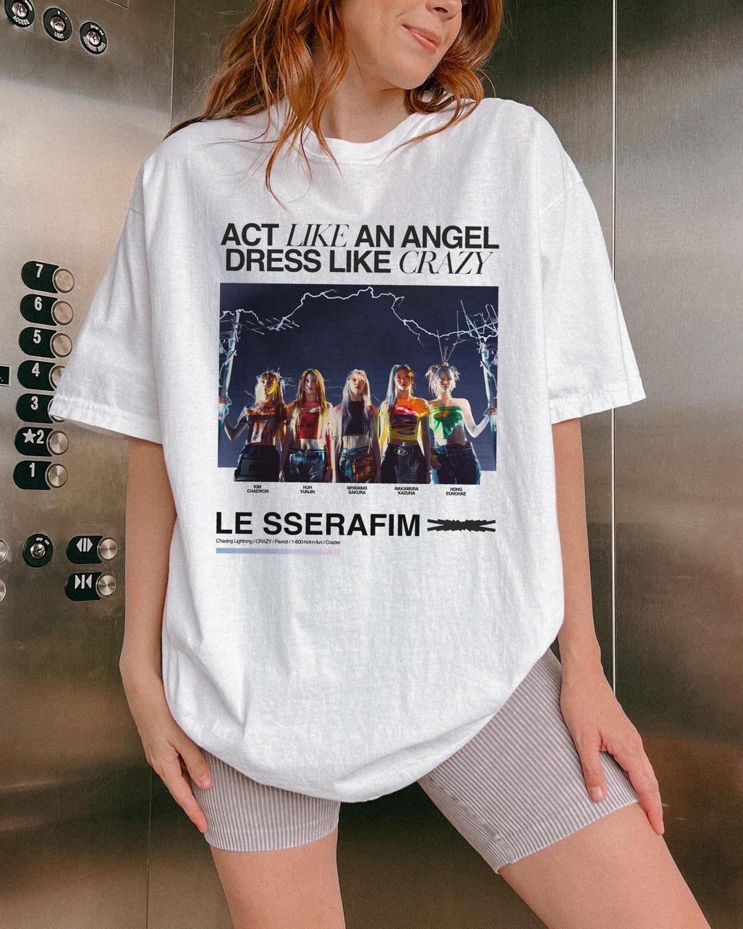 アイドル LE SSERAFIM fim's club oversized t-shirt LE SSERAFIM - FIM'S CLUB OFFICIAL MERCH OVERSIZED L/S T