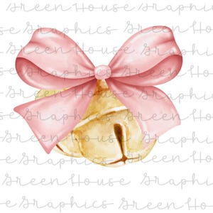 Sinos de Natal Pink Coquette PNG Download Digital Instantâneo Imprimível para Convites de Natal Chá de Bebê PNG ou Impressão sob Demanda Chá de Bebê Menina