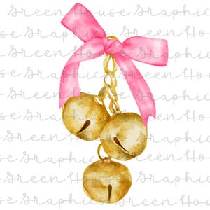 Kerstklokken lint PNG Instant Download voor het knutselen van DHZ kerstkaarten projecten Afdrukbaar ontwerp van hoge kwaliteit Feestdecoraties of POD