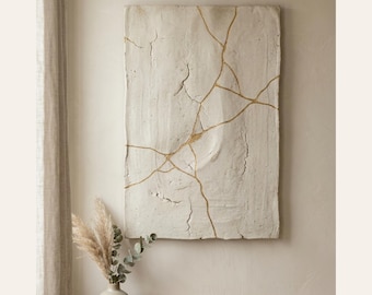 Kintsugi White Minimalist Wall Art | Japandi Neutral Decor | Zen Luxury Printable | Digital Download | 4:5 Ratio Printable