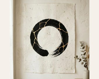 Zen Enso Circle Wall Art Printable | Japandi Minimal Decor | Wabi Sabi Ink Art | Digital Download | 4:5 Ratio Printable