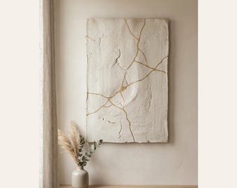 Kintsugi White Minimalist Wall Art | Japandi Neutral Decor | Zen Luxury Printable | Digital Download | 2:3 Ratio Printable